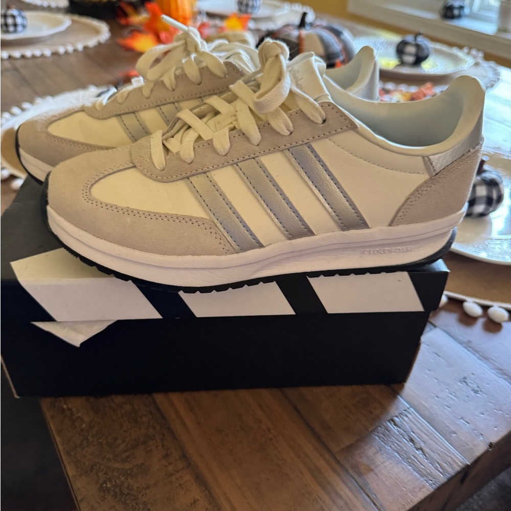 adidas Women's Athletic Shoes in Cream and Gray